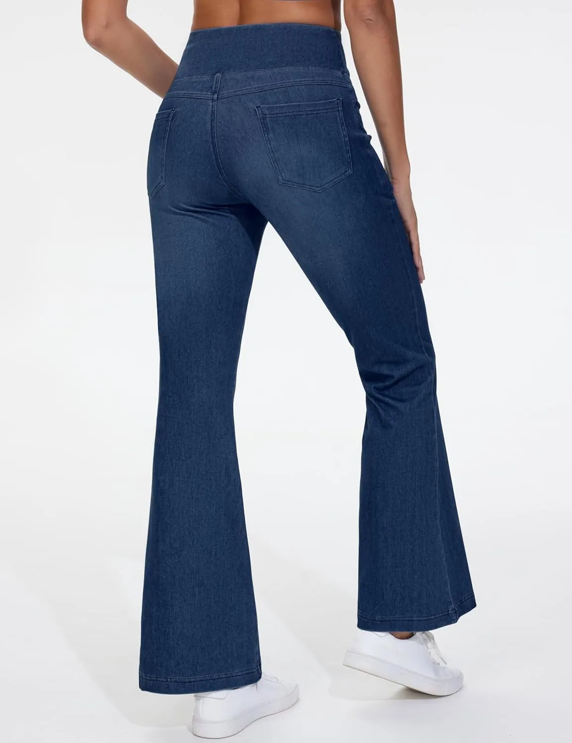 THE GYM PEOPLE Women's Tummy Control Bell Bottom Jeans High Waisted Wide Leg Flare Pants Jeggings with Pockets