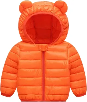 Toddler Kids Baby Boy Girl Winter Hooded 3D Ear Winter Coats Ears Hoods Padded Puffer Jacket Parka