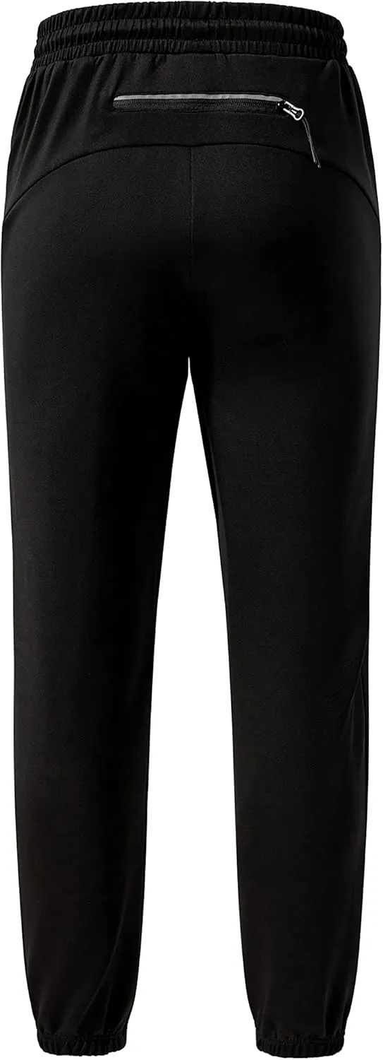 URBEX Mens Sweatpants with Zipper Pockets, Elastic Bottom Joggers Pants for Gym Running Workout Training