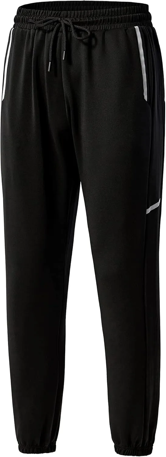 URBEX Mens Sweatpants with Zipper Pockets, Elastic Bottom Joggers Pants for Gym Running Workout Training