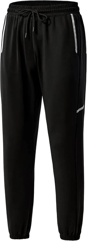 URBEX Mens Sweatpants with Zipper Pockets, Elastic Bottom Joggers Pants for Gym Running Workout Training