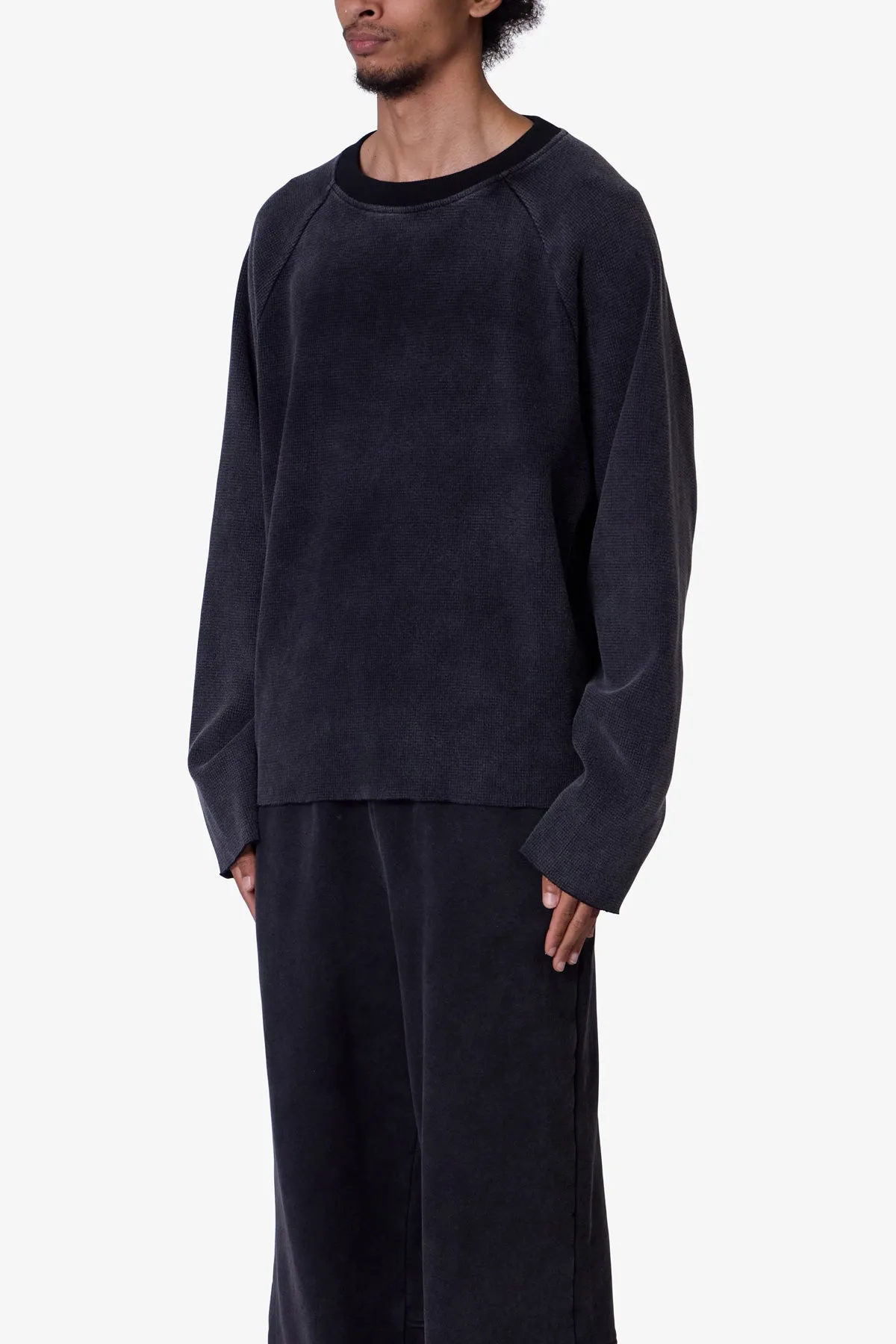 Washed Thermal L/S Tee - Washed Black