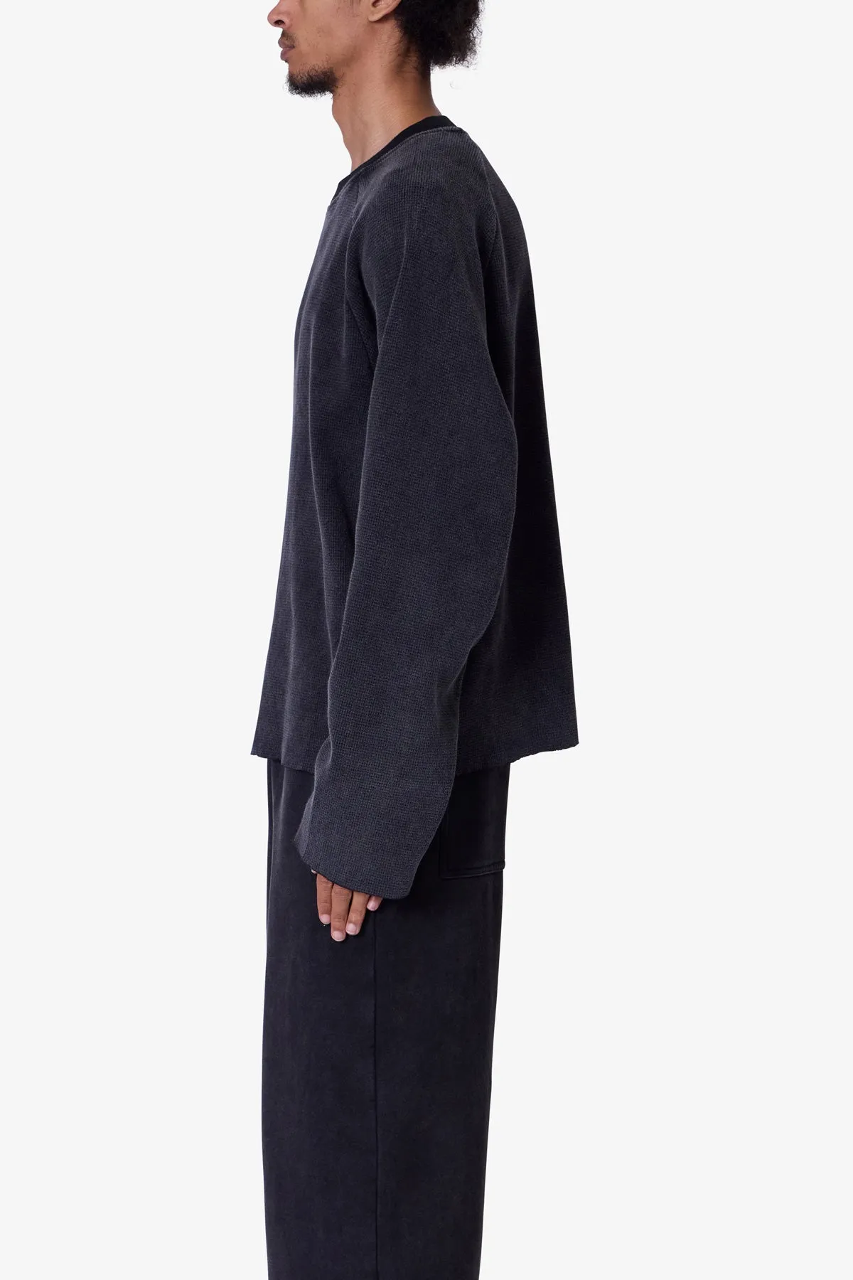 Washed Thermal L/S Tee - Washed Black