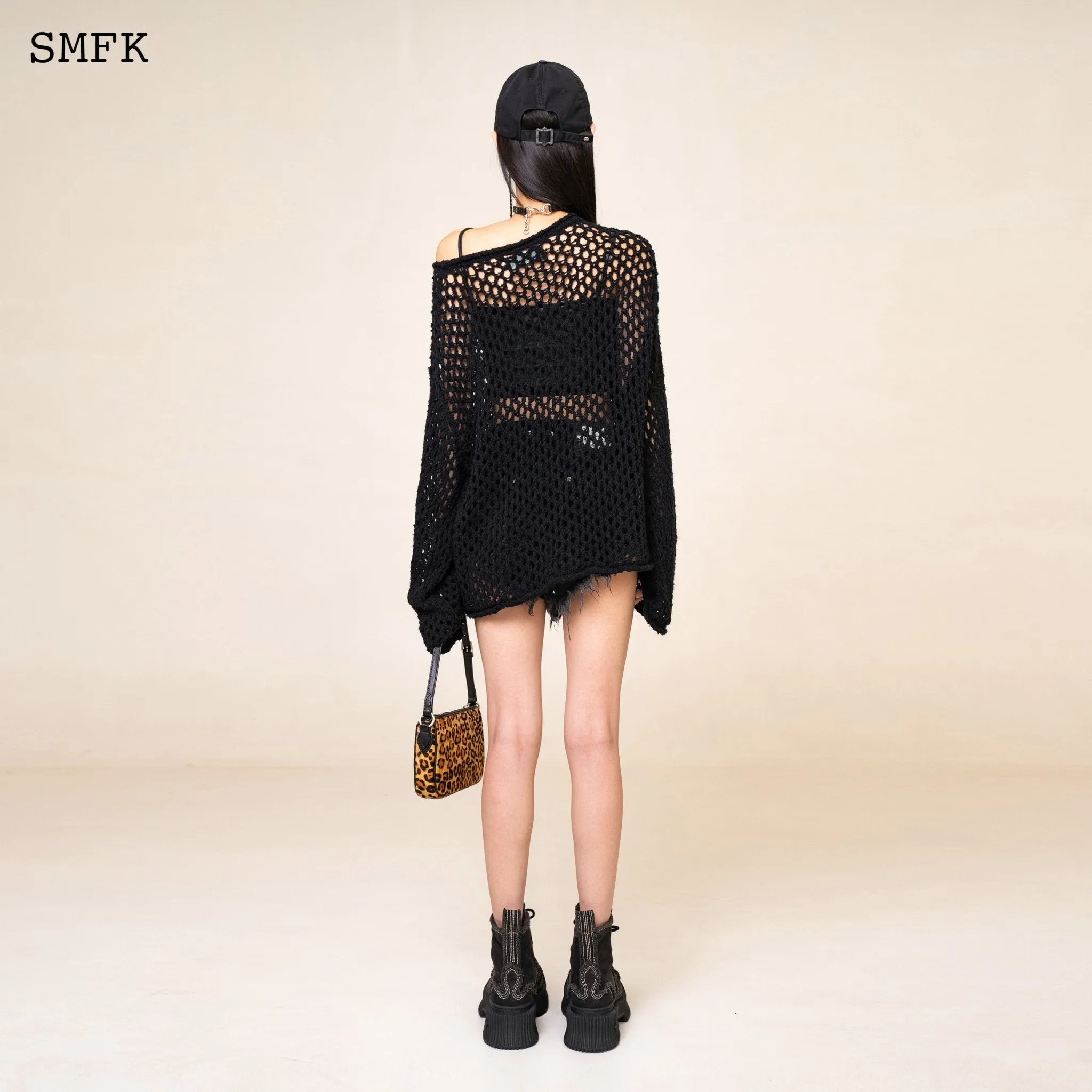 WildWorld Black Spider Web Hoodie Smock