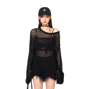 WildWorld Black Spider Web Hoodie Smock