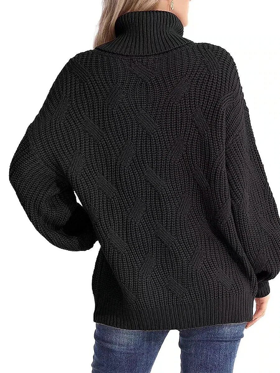 Winter Chunky Knit Cozy Turtleneck Sweater Jumper