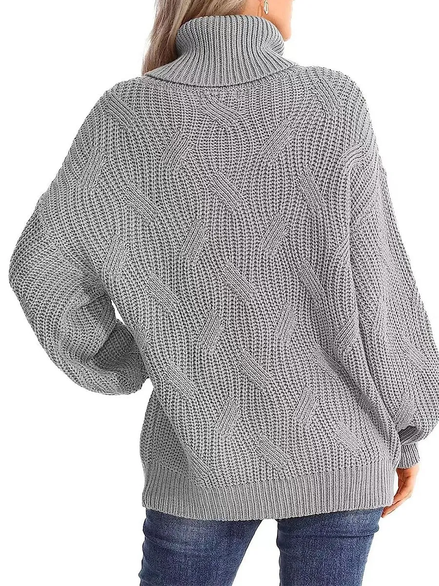 Winter Chunky Knit Cozy Turtleneck Sweater Jumper