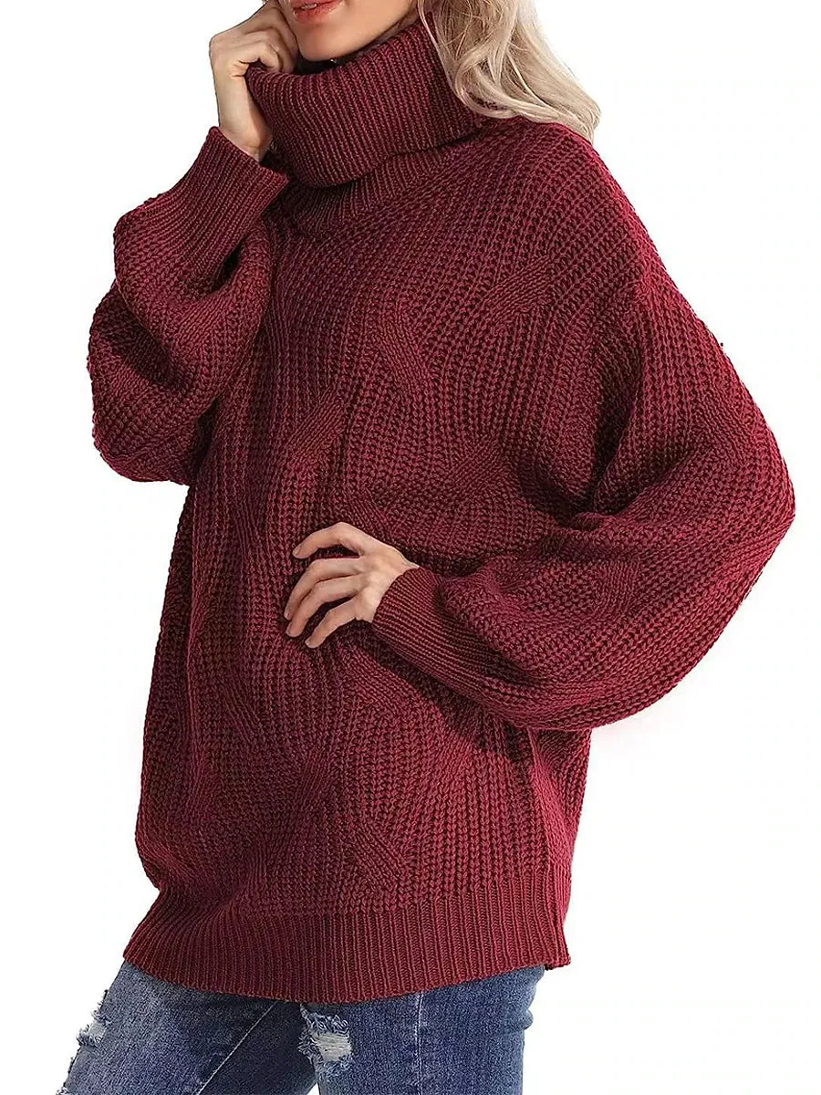 Winter Chunky Knit Cozy Turtleneck Sweater Jumper