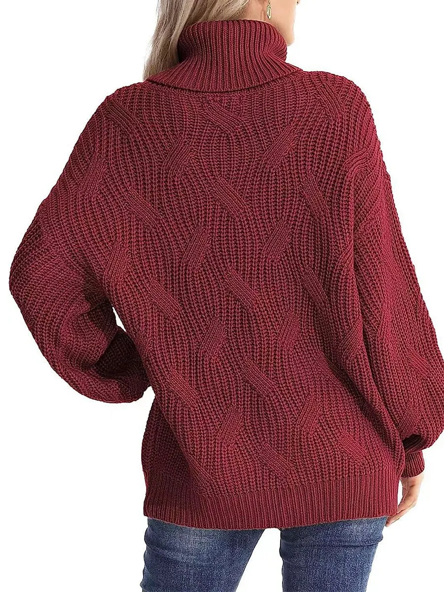 Winter Chunky Knit Cozy Turtleneck Sweater Jumper