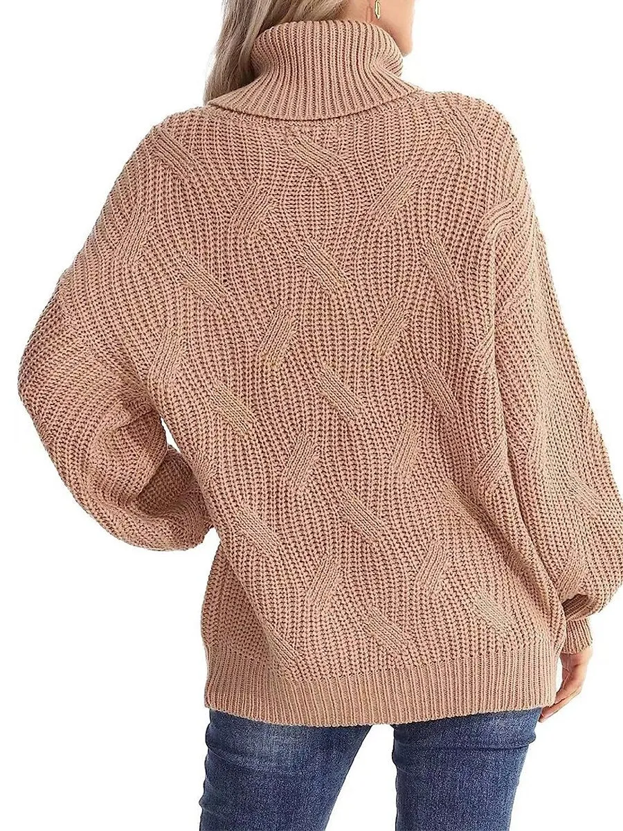 Winter Chunky Knit Cozy Turtleneck Sweater Jumper