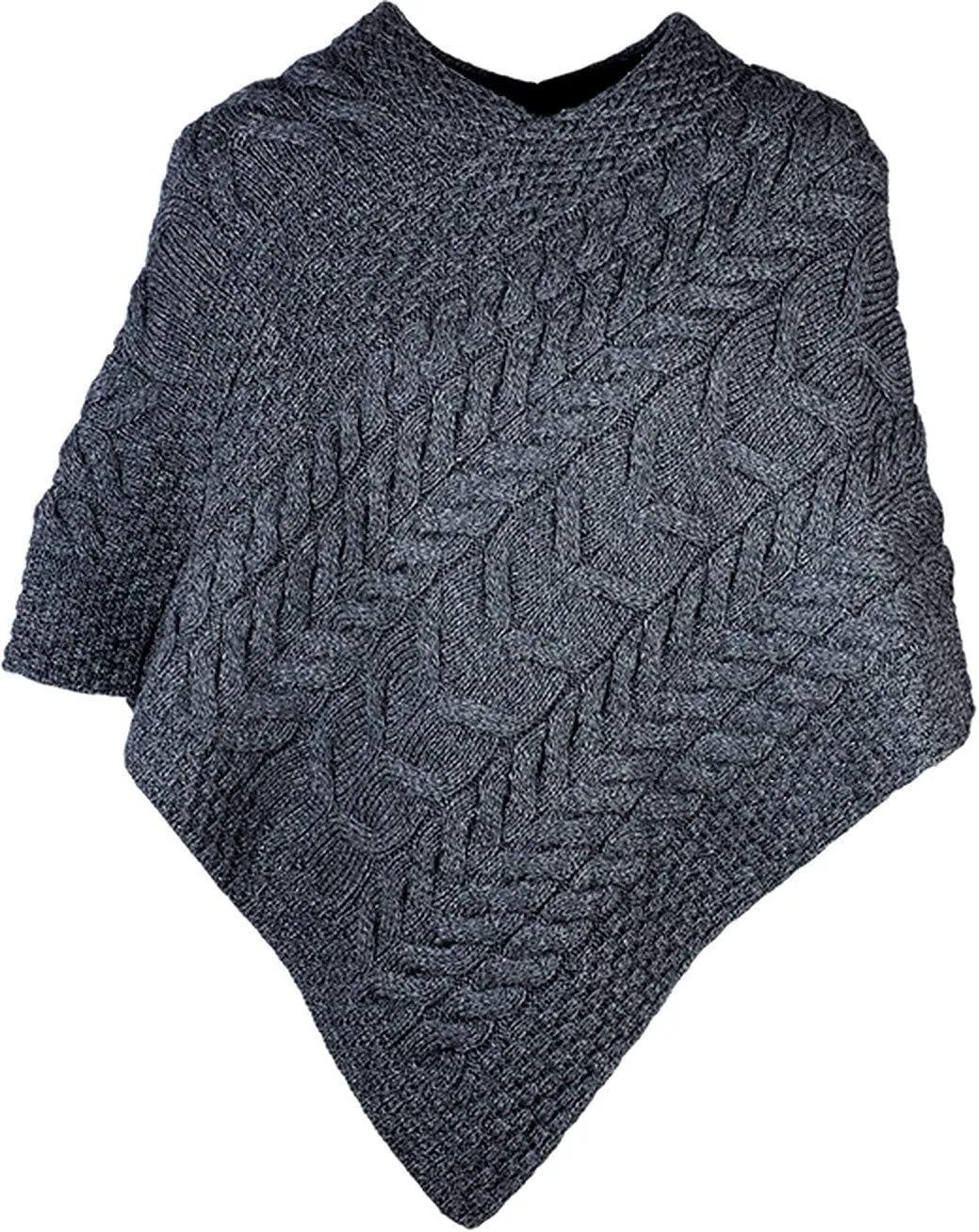 Women's Irish Cable Knit Poncho, 100% Supersoft Merino Wool, Made in Ireland, One Size, Aasleagh Falls