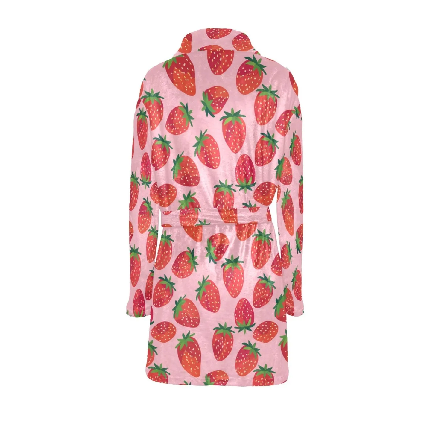 Women's Strawberry Print Fuzzy Fleece Robe