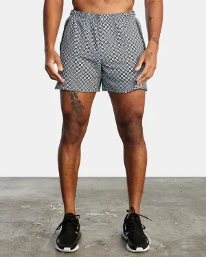 Yogger Elastic Waist Running Shorts 15" - Va Box Black White