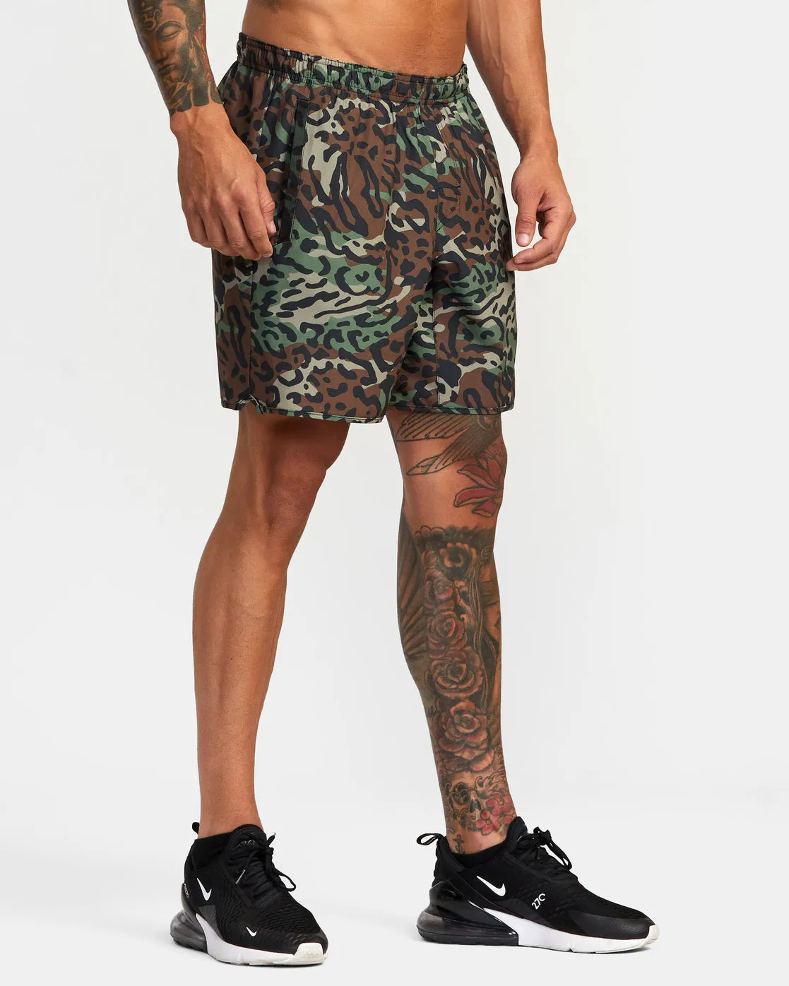 Yogger Stretch 17" Athletic Shorts - Animal Camo