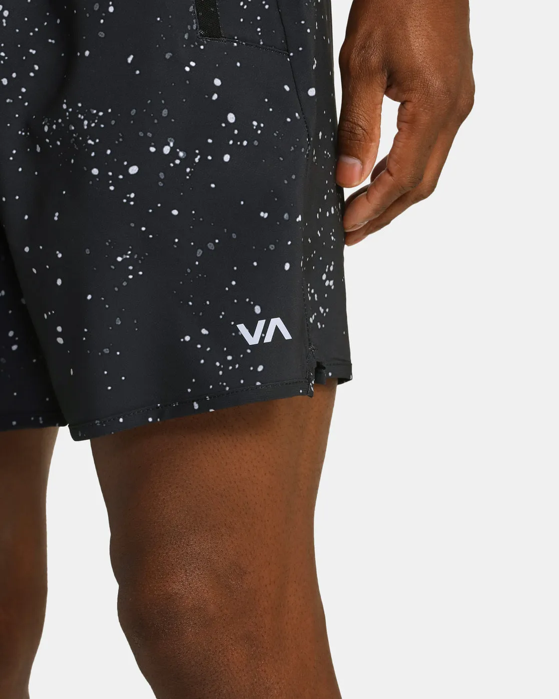 Yogger Stretch 17" Athletic Shorts - Black Splatter