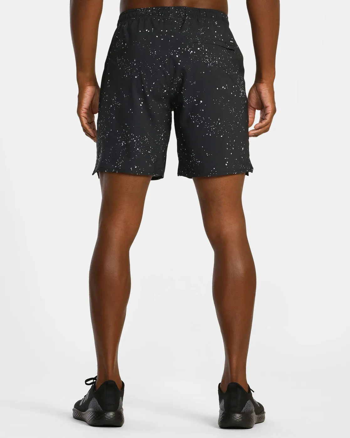 Yogger Stretch 17" Athletic Shorts - Black Splatter