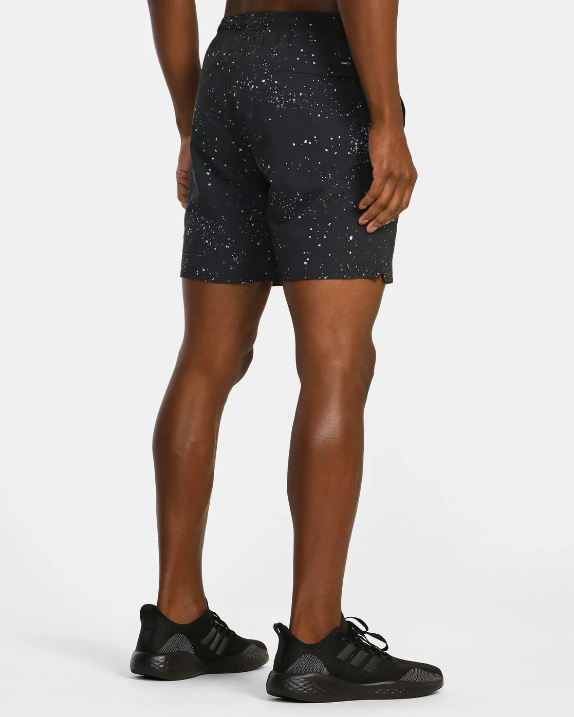 Yogger Stretch 17" Athletic Shorts - Black Splatter