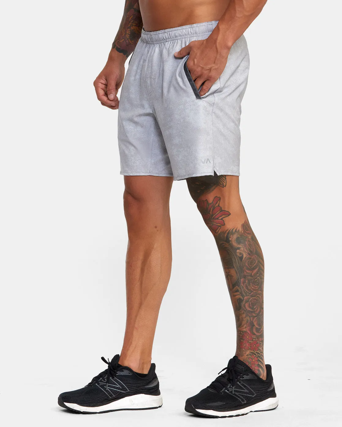 Yogger Stretch 17" Athletic Shorts - Digi Camo Light Grey