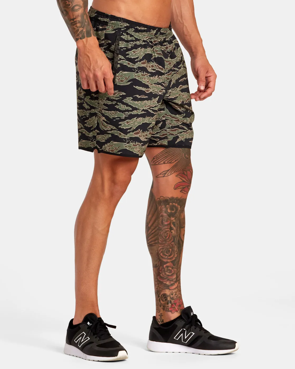 Yogger Stretch 17" Athletic Shorts - Tiger Camo