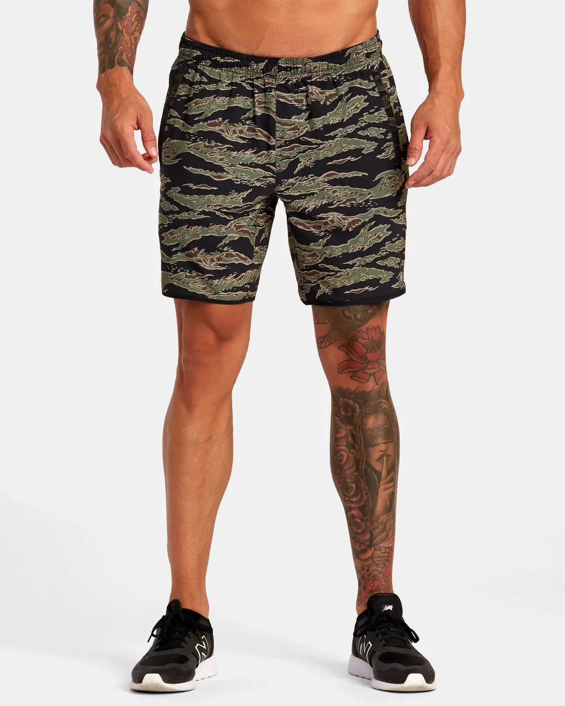 Yogger Stretch 17" Athletic Shorts - Tiger Camo