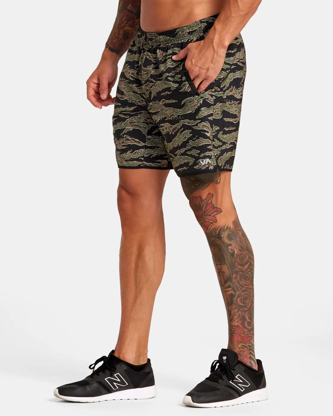 Yogger Stretch 17" Athletic Shorts - Tiger Camo