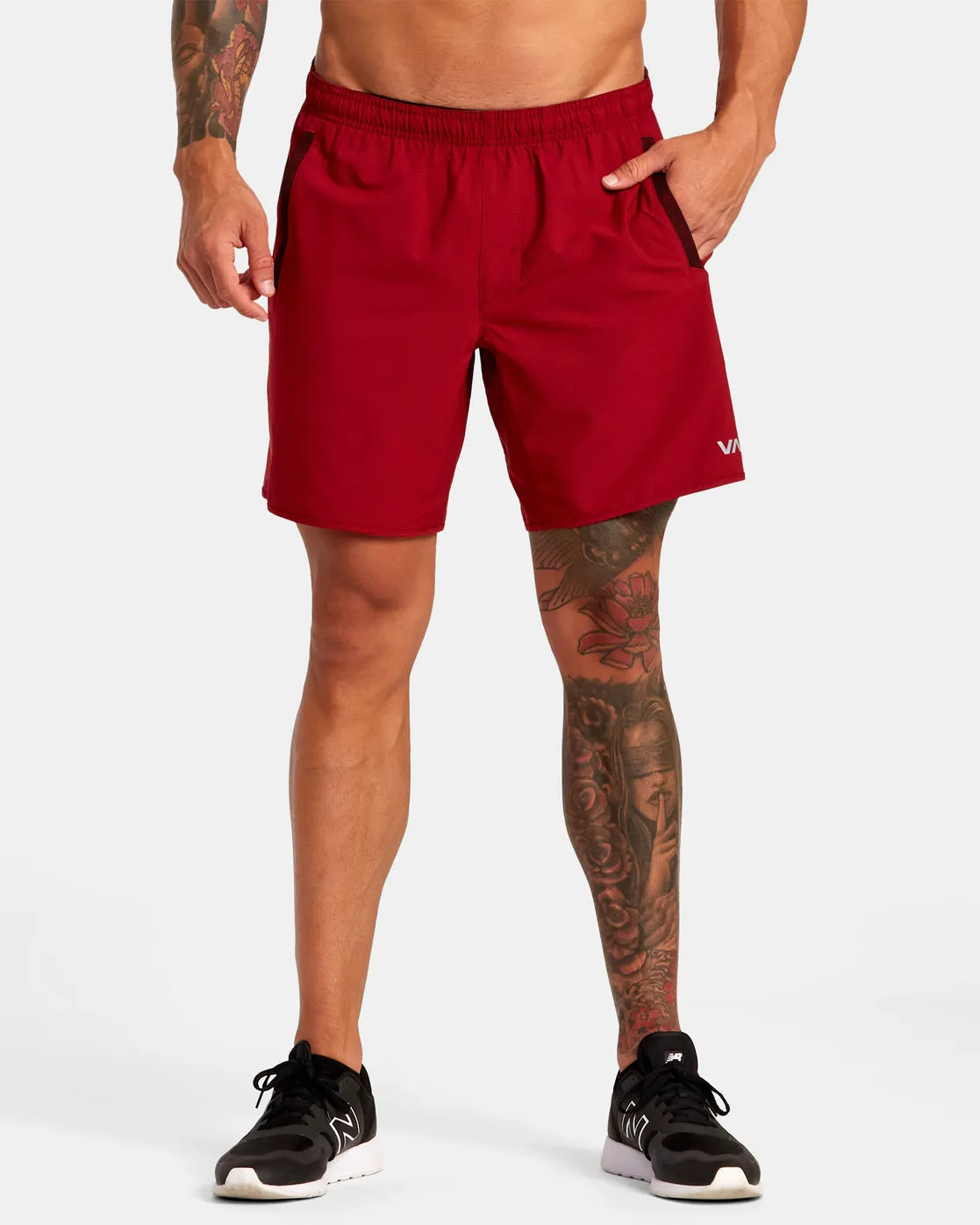 Yogger Stretch Elastic Waist Shorts 17" - Cardinal